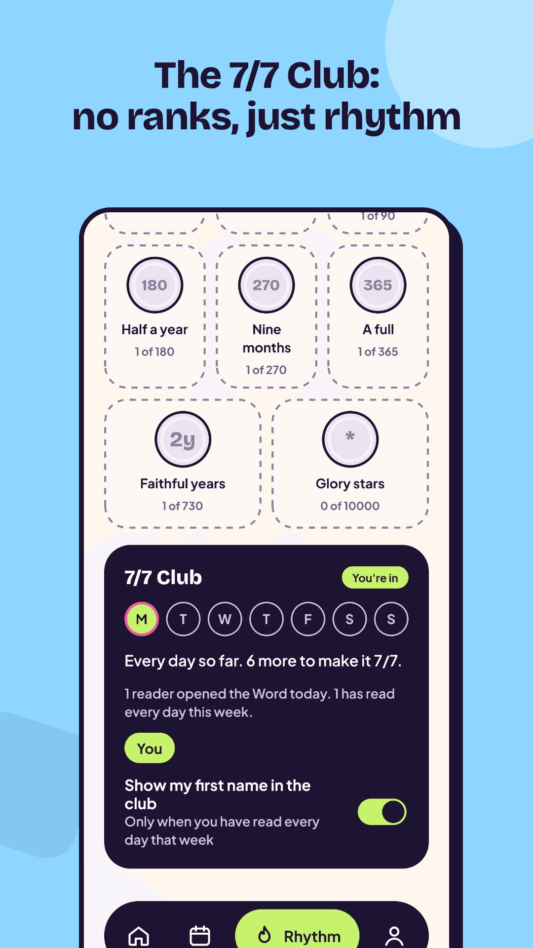 Badges and the 7/7 Club