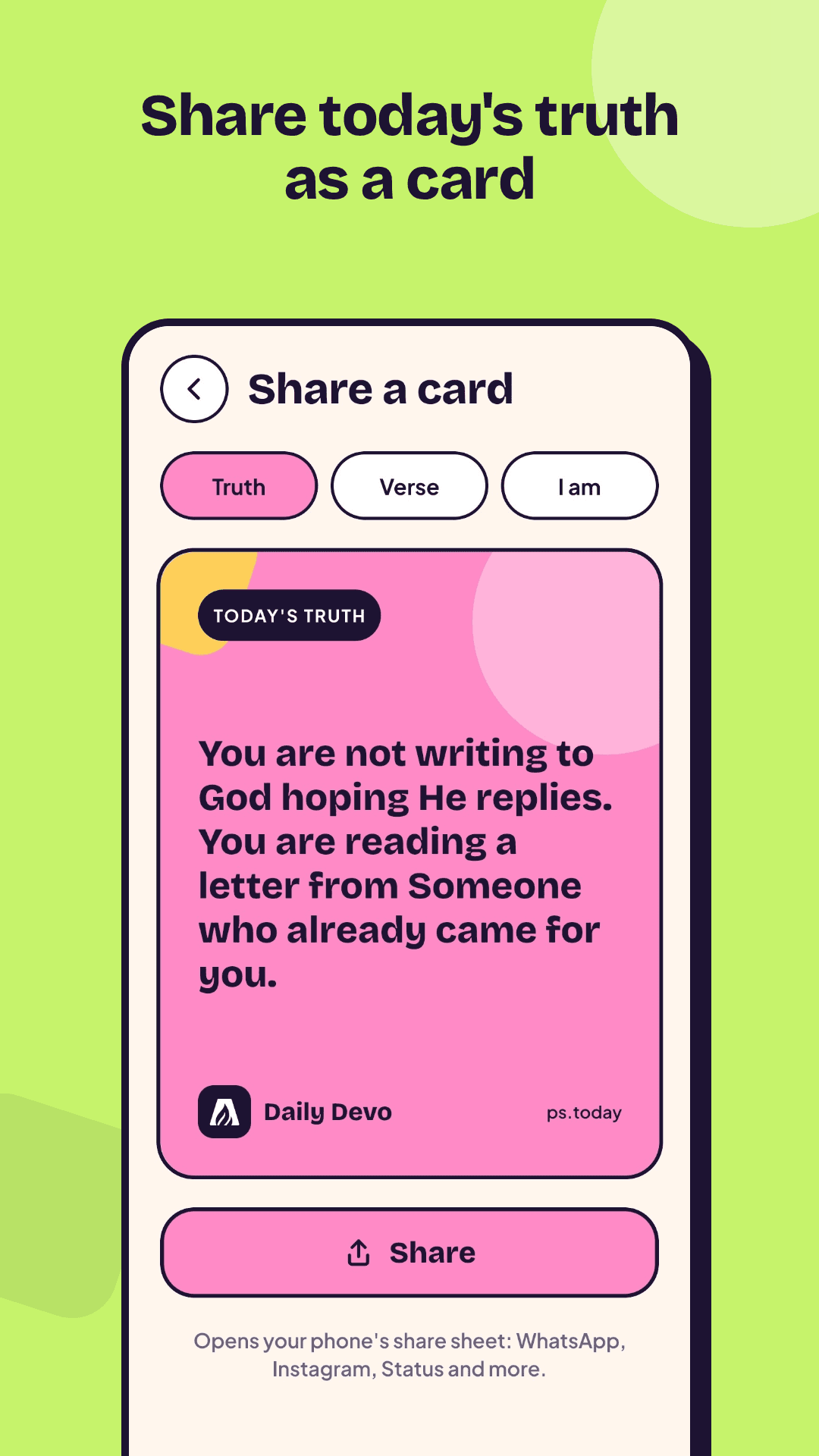 Making a share card of today’s truth