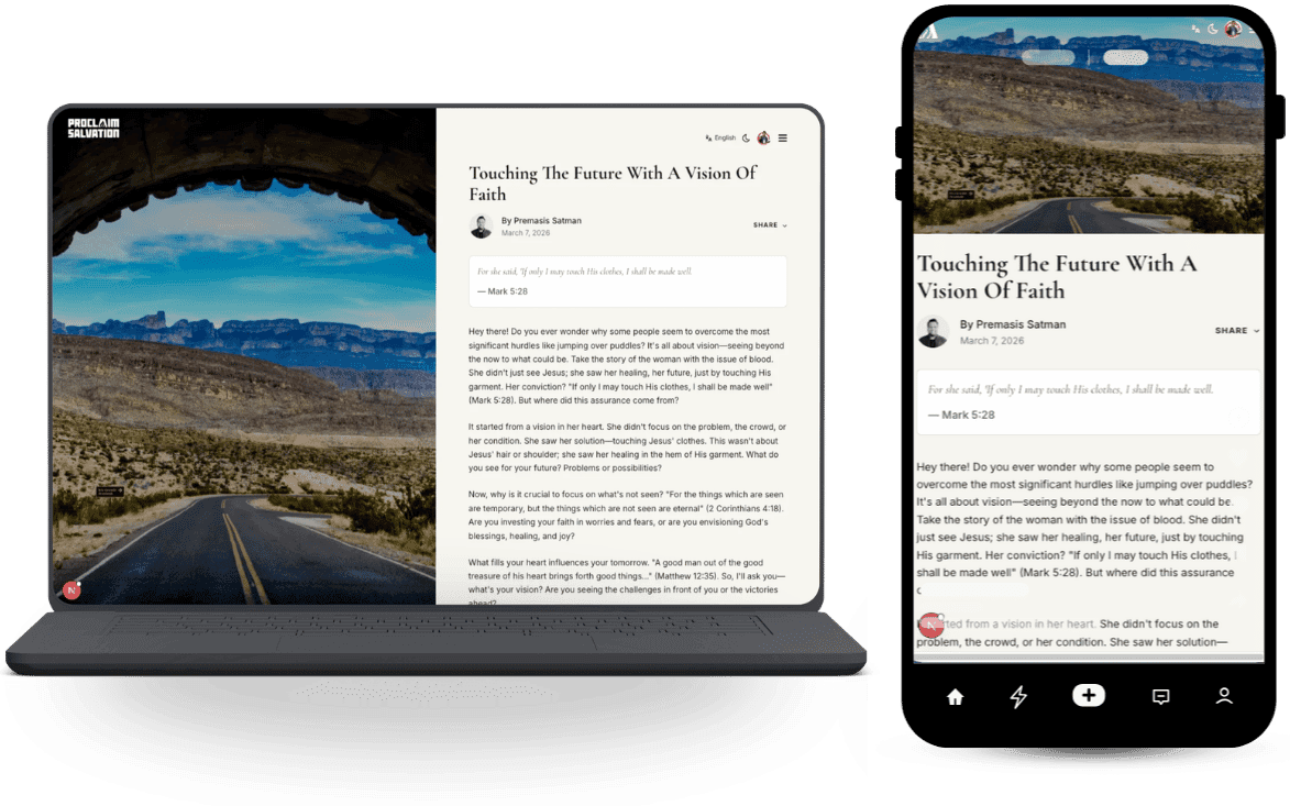 Daily devotional on Proclaim Salvation โ desktop and mobile