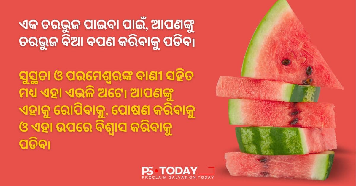 ଆରୋଗ୍ୟତାର ବୀଜ ରୋପଣ କରନ୍ତୁ - PS.Today